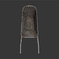 Industrial Wheelbarrow with Rusted Metal Frame and Single Wheel Design for Heavy Duty Use