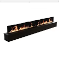 Decorative Ornament Set Long Black Fireplace With Realistic Flame Effect For Modern Home Decor