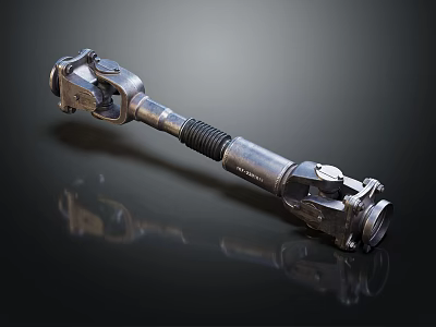 Heavy Duty Industrial Driveshaft Equipment with Universal Joint and Metal Construction 3d model