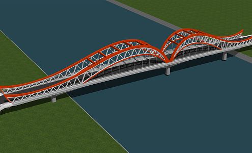 Modern Bridge Overpass 3d model