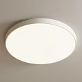 Modern Round White Ceiling Light Illuminated on Light Gray Ceiling 3d model