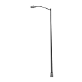 Outdoor Street Lamp With Curved Pole And Translucent Shade Lighting Fixture