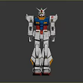 Gundam Robot Game And Movie Character With White Blue Red Armor And Mechanical Design