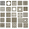 New Chinese-style cut-out window partition 3d model