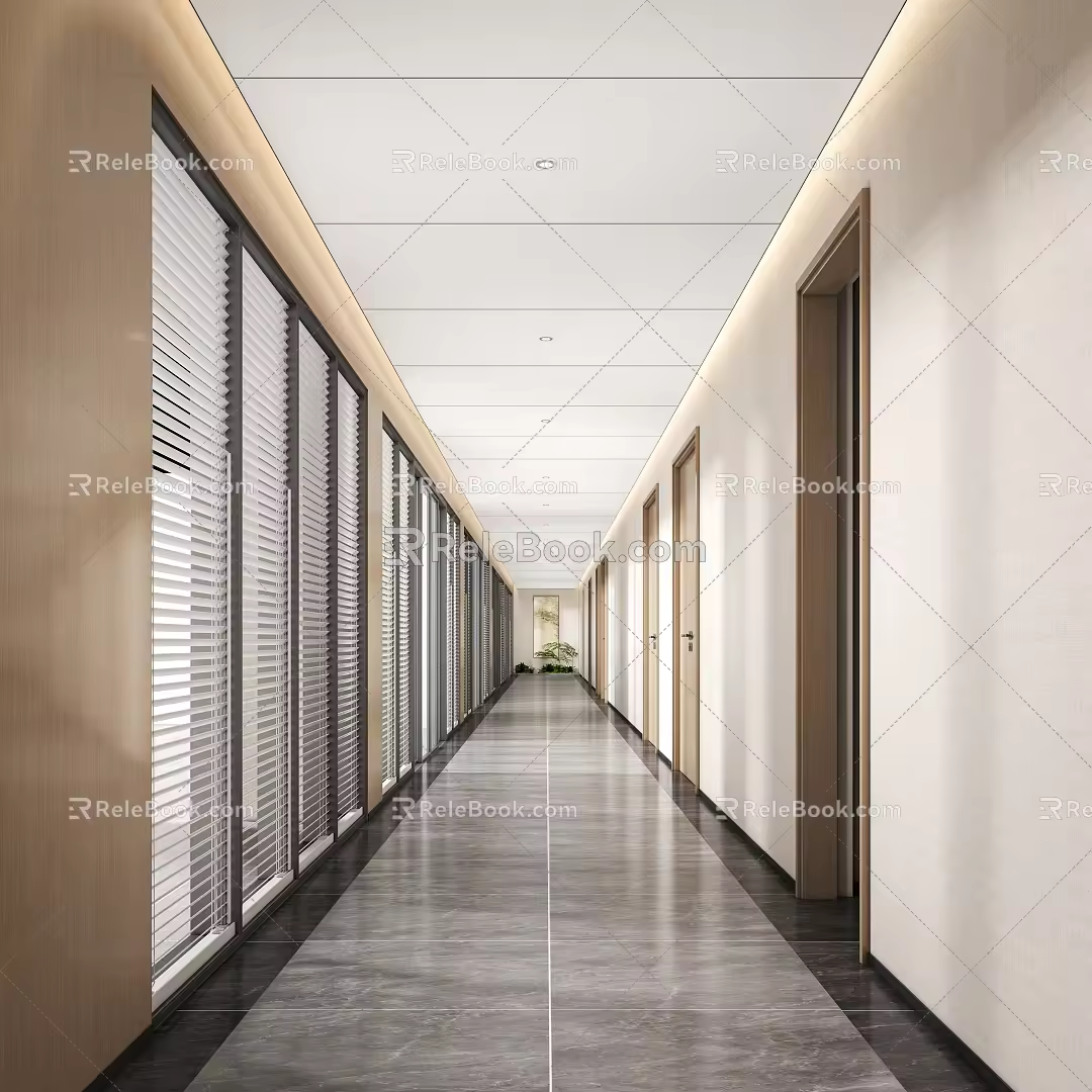 Modern corridor walkway 3d model