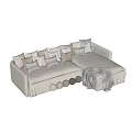 Longue Silent Wind Corner Sofa Multi-Person Sofa 3d model