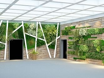 Modern Green Plant Wall Plant Wall Green Wall 3d model