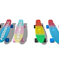 Colorful Gradient Cruiser Skateboards Sports Equipment With Vibrant Wheels And Designs