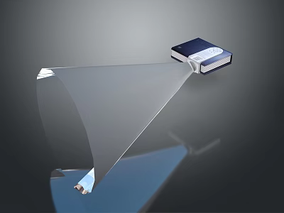 Blue And White Electronic Projector Device With Light Projection Transparent Screen 3d model