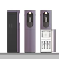 Modern Purple Tall Kitchen Appliance with Open Door and Sleek Design
