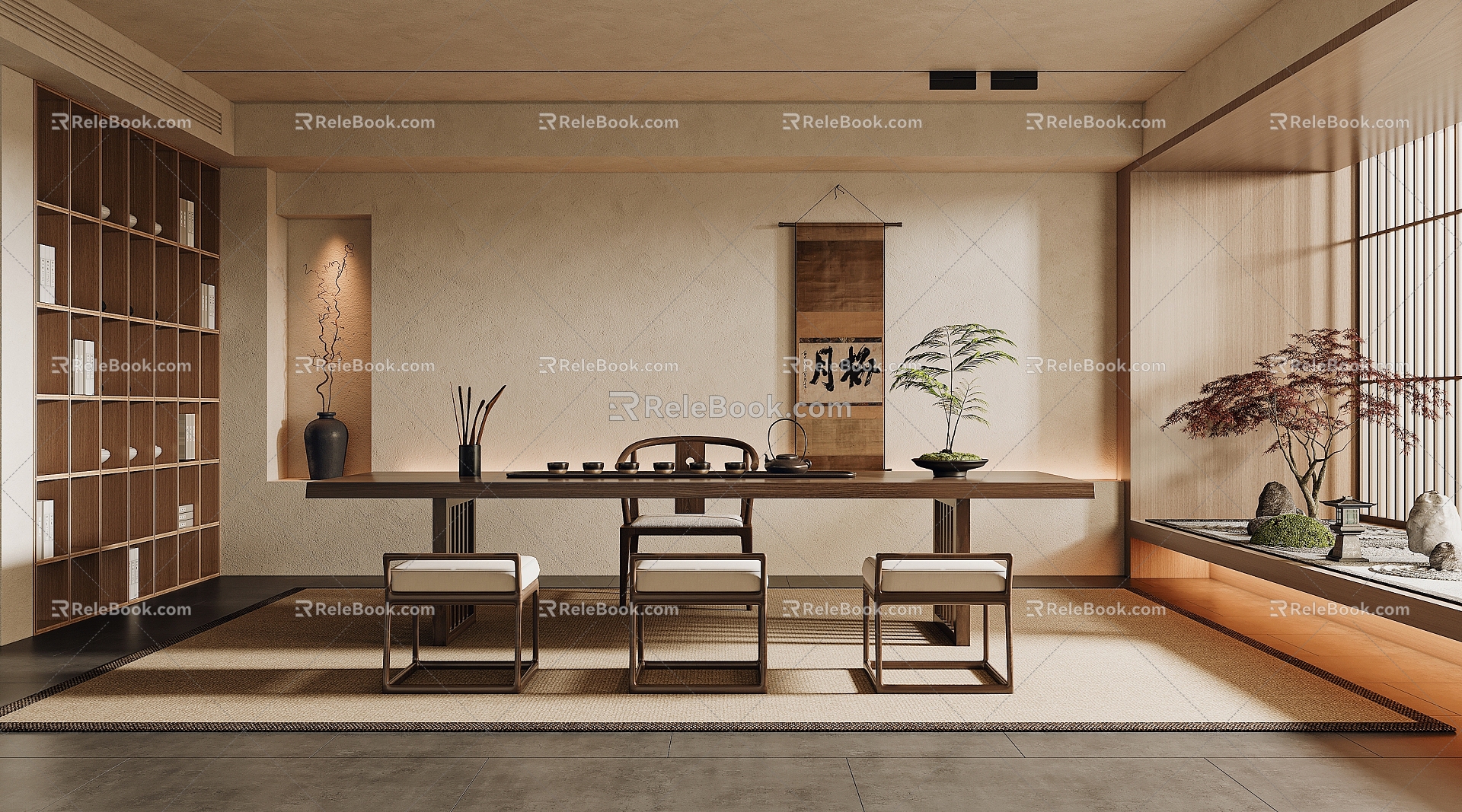 New Chinese Tea Room 3d model