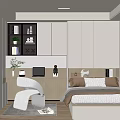 Modern Tatami Bedroom Interior Design With Tatami Bed Desk Chair And Built in Cabinets