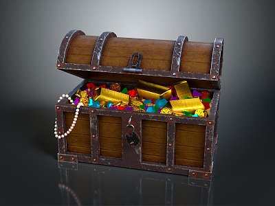 Cartoon Chest Treasure Chest Treasure Chest Jewelry Chest Cashbox Wooden Chest Game Chest Treasure Chest Pirate Chest 3d model