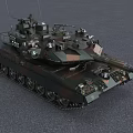 Modern Military Tank With Camouflage Paint Gun Barrel And Tracks