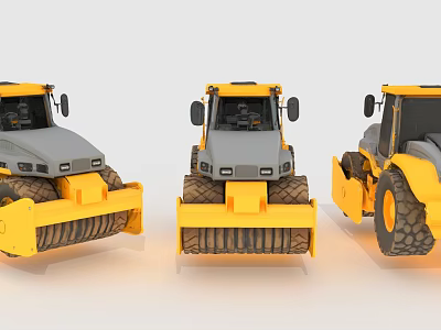Road Roller Asphalt Construction Heavy Machinery Vehicle Paver Asphalt Paver Roller Agricultural Machinery Industrial Vehicle Lego Toy Car Small Road Roller 3d model