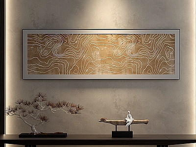 New Chinese abstract painting contour decorative painting background wall painting model