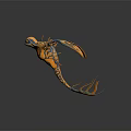 Orange And Blue Aquatic Animal With Unique Fins Tail And Artistic Design Features Structure