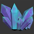 3D Rendered Turquoise Purple Crystal Cluster With Polyhedral Shapes And Glossy Surface