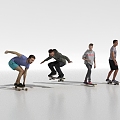 People skateboard people sports people 3d model