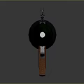 3D Rendered Rocket Launcher With Green Warhead Orange Black Barrel Stand And Grip