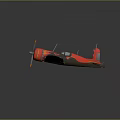Cosmic Aviation Inspired Decorative Airplane Featuring Flame Design Red Black Propeller Model
