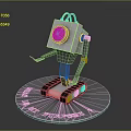 Silver Robot With Blue Eye Red Yellow Wires Tracks Base Engraved What Is My Purpose