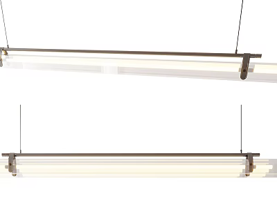 Modern Linear Pendant Light With Sleek Metal Frame And White Shade For Home Decor 3d model