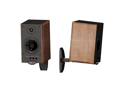 Wooden Home Audio Speakers With Wall Mountable Design And Sleek Exterior 3d model