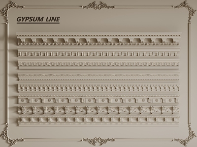 French Line Gypsum Line Corner Line 3d model