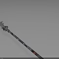 Decorative Sword Featuring Intricate Patterns Engraved Blade And Ornate Hilt On Light Blue Background