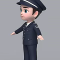 Cartoon Characters Police Uncle 3d model