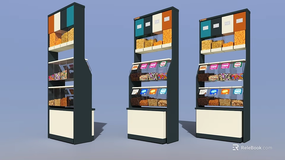 Modern Display Shelves With Multiple Layers Colorful Boxes And Product Packages 3d model