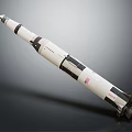 Realistic Detailed White Rocket Model With Multiple Stages Boosters And Sleek Design 3d model