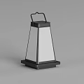 Modern Decorative Lantern With Black Frame White Translucent Panel And Handle