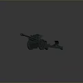 Old Fashioned Cannon 3D Model with Wooden Wheels Long Barrel Historical War Weapon