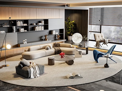 Minotti Miloti Sofa Coffee Table Combination model