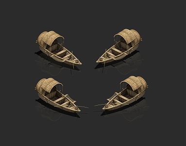 Chinese boat small boat small wooden boat fishing boat dock awning boat fishing boat 3d model