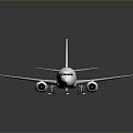 Detailed White Commercial Airplane Model With Engines Wings And Tail On Gray Background