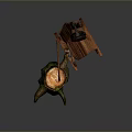 Rustic Wooden Furniture With Tree Stump Axe Rocking Chair And Guitar