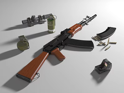 Modern Rifle Assault Rifle AK47 Automatic Rifle 3d model Modern Rifle Assault Rifle AK47 Automatic Rifle 3d model