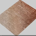 Square Brown Textured Woven Rug With Stylish Modern Herringbone Pattern Design 3d model