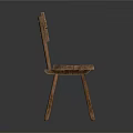 Rustic Wooden Leisure Chair With Simple Design And Solid Wood Seat Backrest Frame