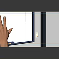 Modern Digital Blue Touch Screen For Decorative Ornaments Set With Control Panel And Hand Interaction