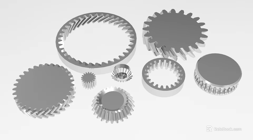 Industrial Equipment Precision Metal Gear Components In Various Sizes For Machinery 3d model 