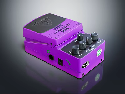 Purple Commercial Effects Pedal Equipment With Control Panel And Multiple Knobs 3d model