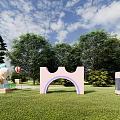 Modern city sculpture punch-in sketch 3d model