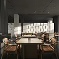 Modern Restaurant Interior With Wooden Tables Leather Chairs And Ambient Lighting