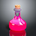 Pink Glossy Decorative Bottle With Cork Stopper For Household Daily Use