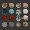 Household Ceramic Bowls And Dishes In Various Colors With Decorative Patterns