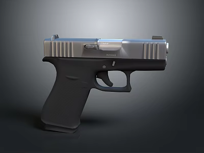 Glock Pistol Modern Design With Metal Body And Black Ergonomic Grip 3d model